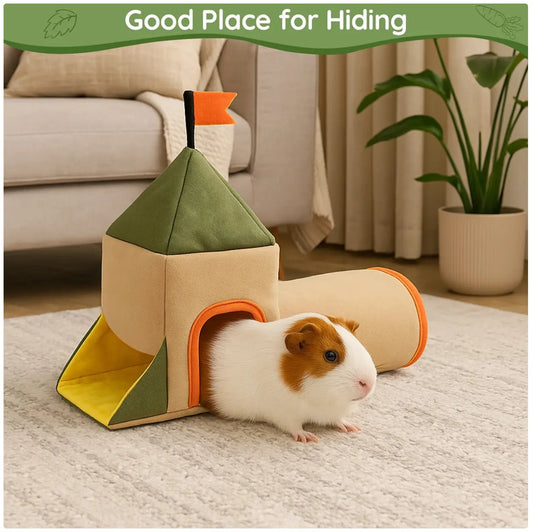 Adorable Castle Pet Tunnel - Ideal for Guinea Pigs and Small Animals