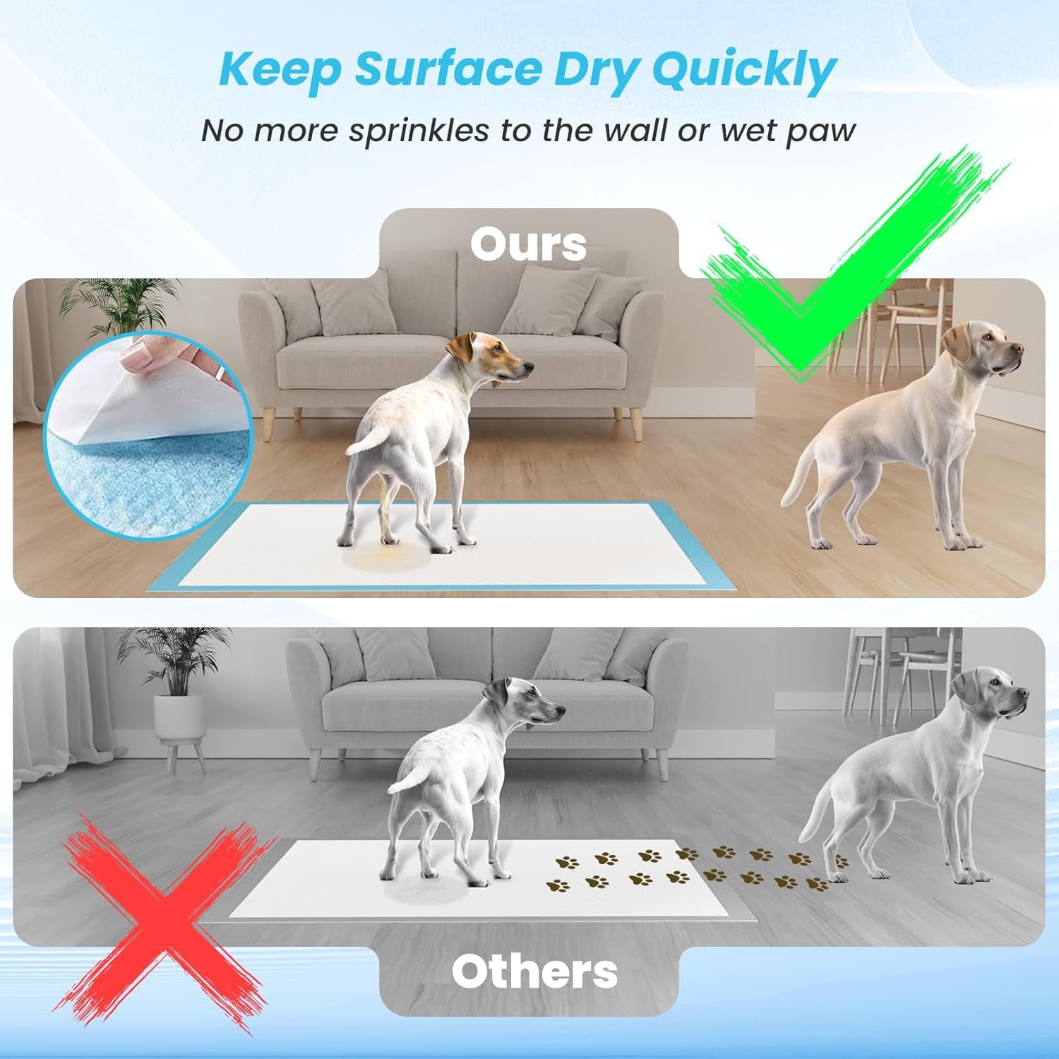 31"X47" Extra Large Dog Pee Training Pads,40Pcs Disposable Dog Training Pads Pet Potty Pads Quick Absorb Doggie Pads for House Training Cats Rabbits Dogs Leak-Proof Pet Pads